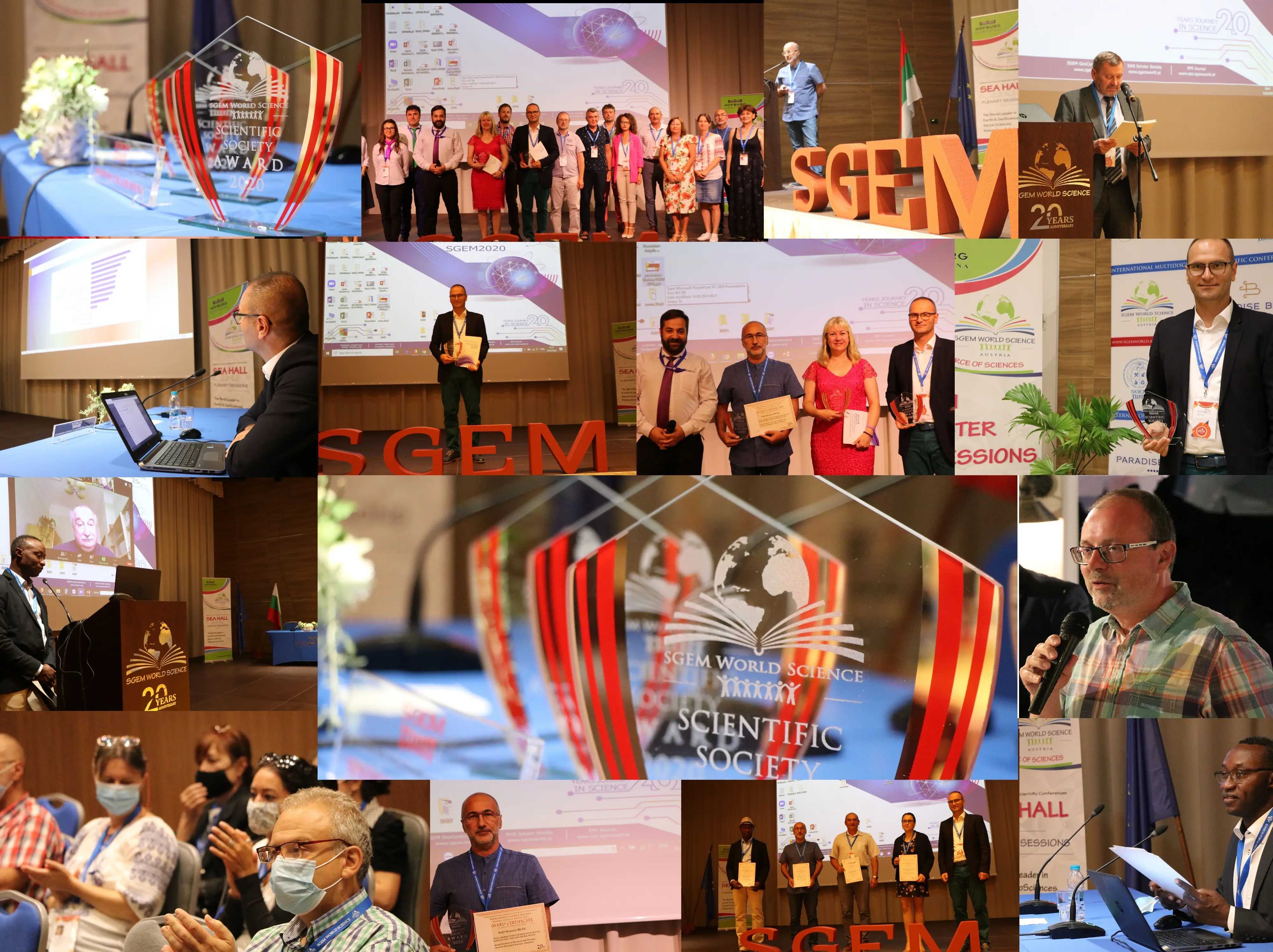 SGEM 2020 scientific presentation awards collage